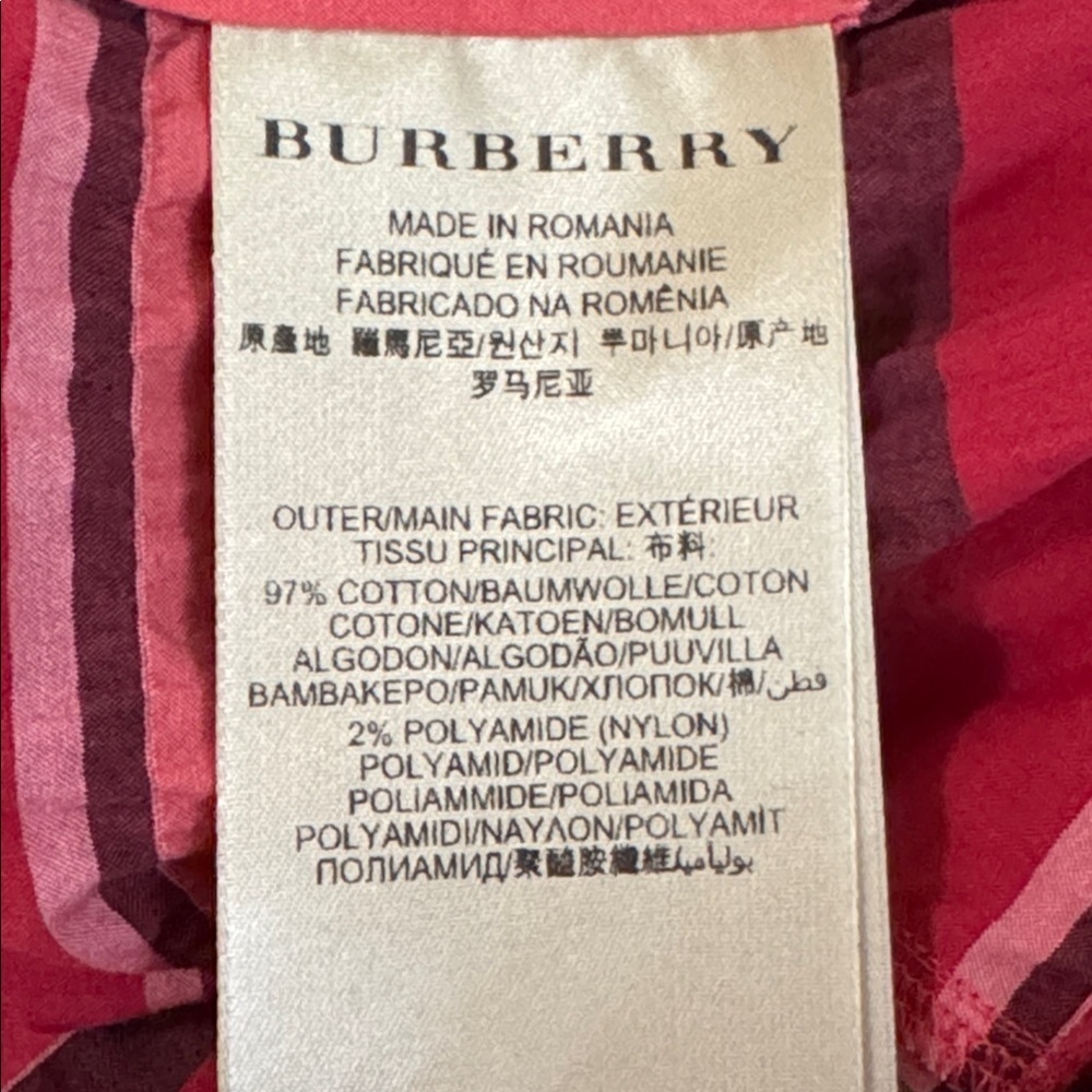 Burberry Brit Kristie Belted Dress Boysenberry Red Nova Check Plaid - Picture 10 of 14
